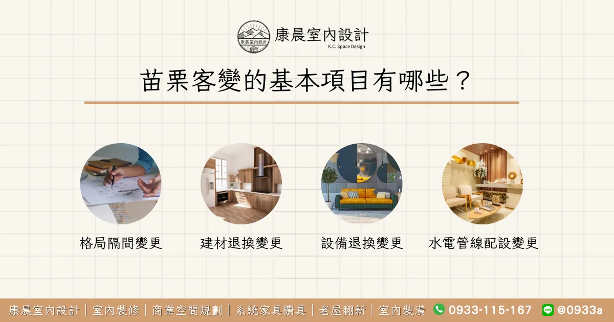 苗栗客變的基本項目有哪些？