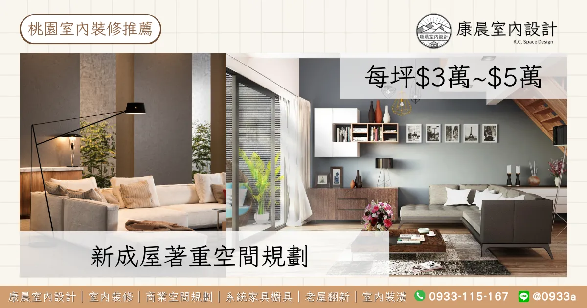 新成屋著重空間規劃（每坪$3萬~$5萬）