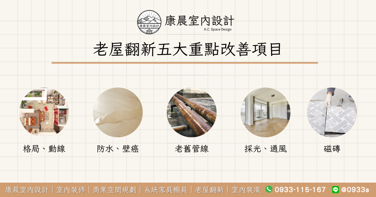 老屋翻新五大重點改善項目